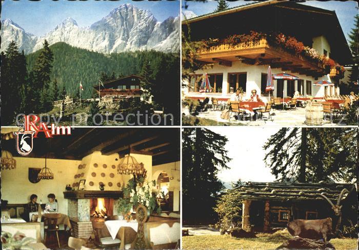 Ramsau Dachstein Steiermark Alpenrestaurant Ramsauer Alm Terrasse Kaminzimmer Hu