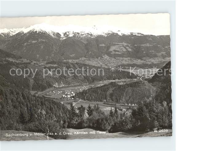 Sachsenburg Kaernten Moellbruecke an der Drau mit Tauern