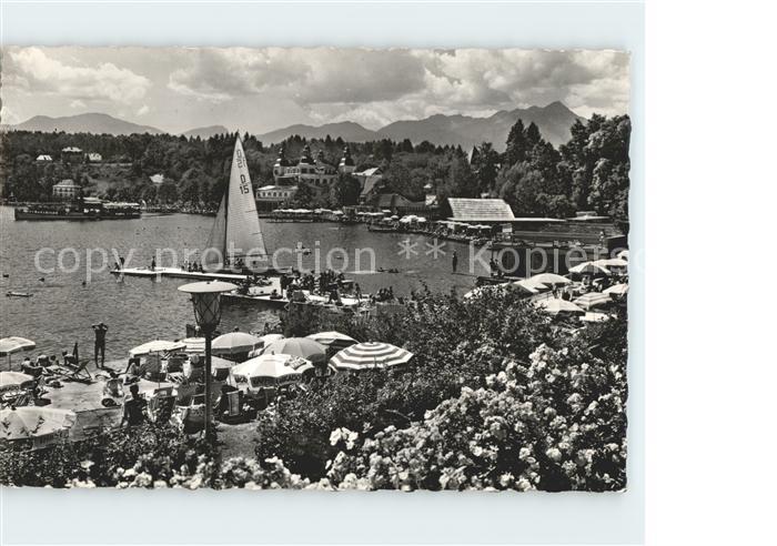 Velden Woerthersee Panorama Strandpartie