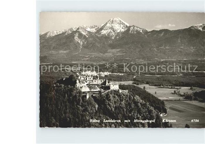 Ossiachersee Burgruine Landskron mit Mittagskogel