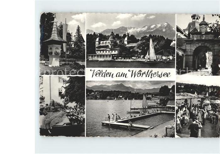 Velden Woerthersee Bildstock Schloss Tor Strand