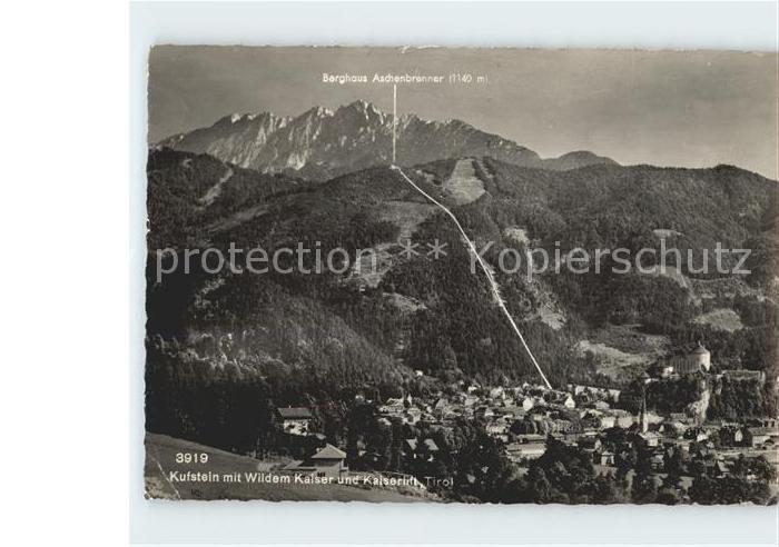 Kufstein Tirol mit Wildem Kaiser und Kaiserlift