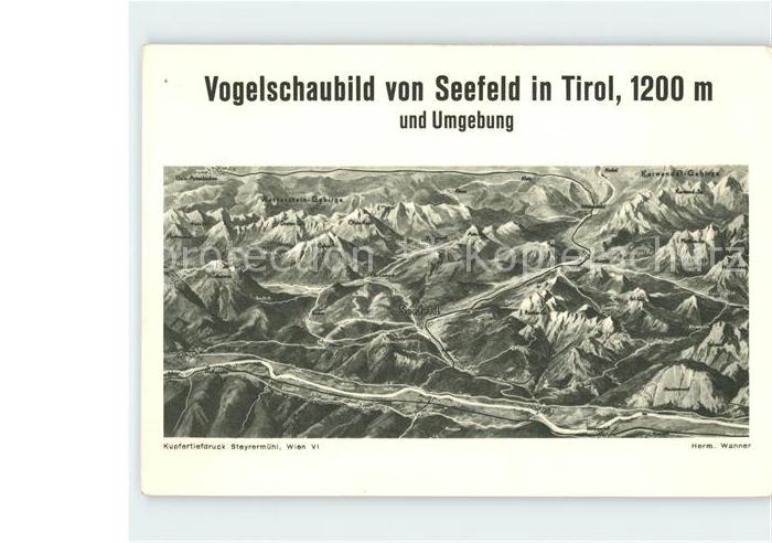 Seefeld Tirol und Umgebung Panoramakarte