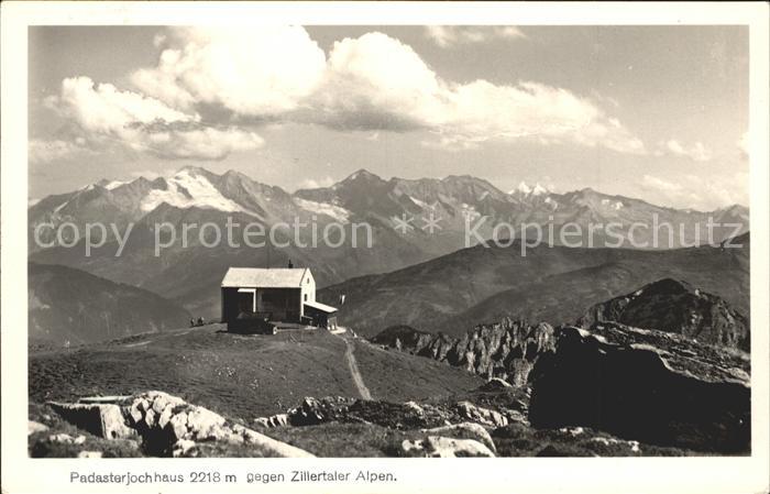 Padasterjochhaus Schutzhaus gegen Zillertaler Alpen Seri