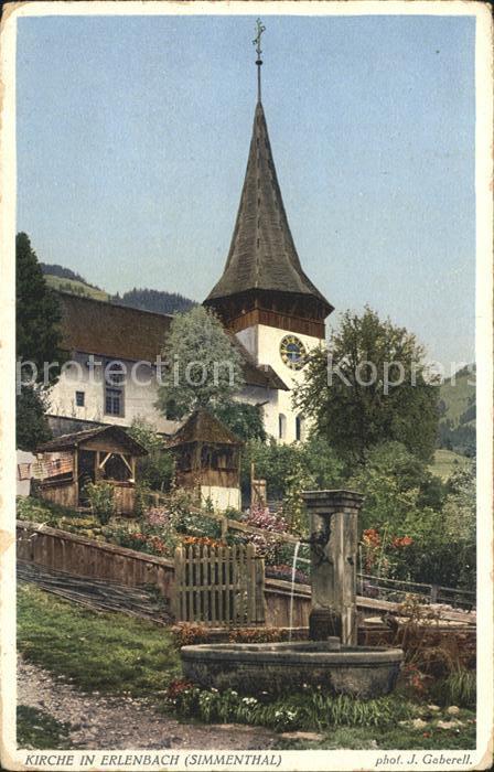 Erlenbach Simmental Kirche Brunnen