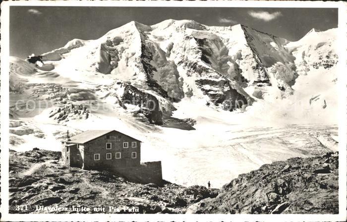 Diavolezzahuette mit Piz Palue Berninagruppe