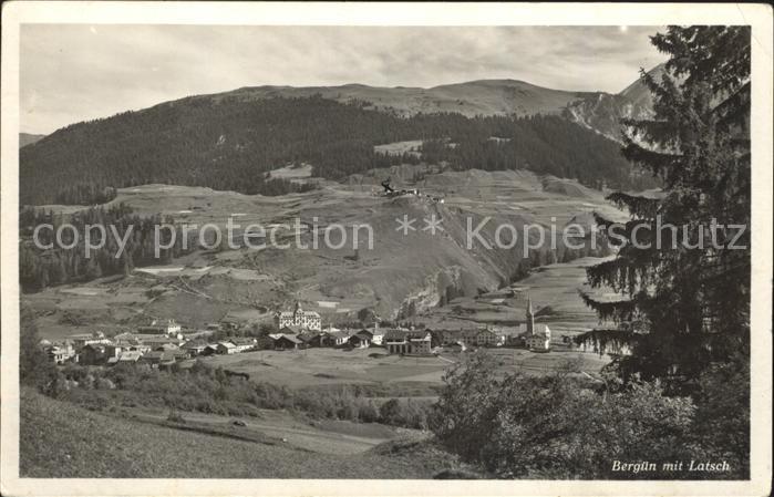 Berguen Bravuogn GR Panorama mit Latsch