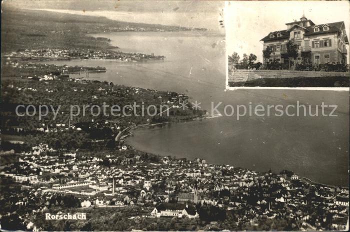 Rorschach Bodensee Blick vom Hotel Pension Fuenflaenderblick