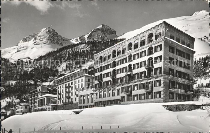 St Moritz GR Kulm Hotels mit Piz Albana und Julier