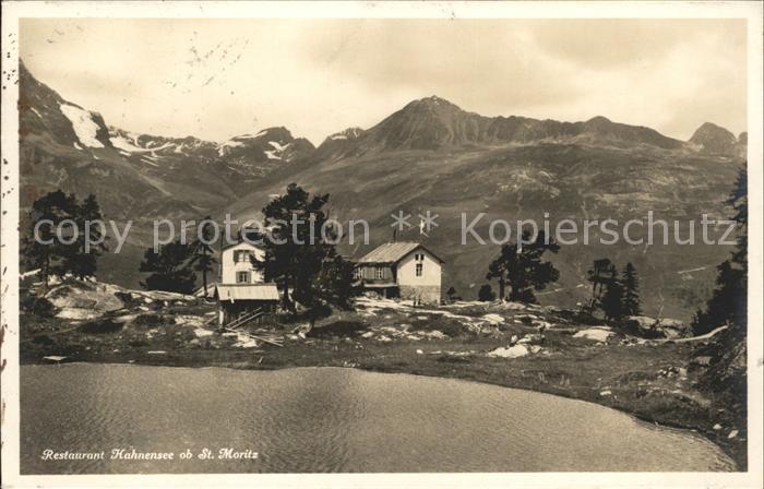 St Moritz GR Restaurant Hahnensee Alpenpanorama