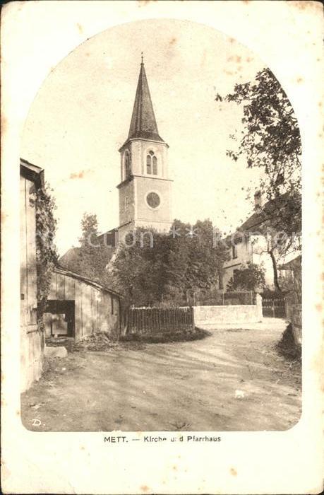 Mett Oberschlatt Kirche und Pfarrhaus