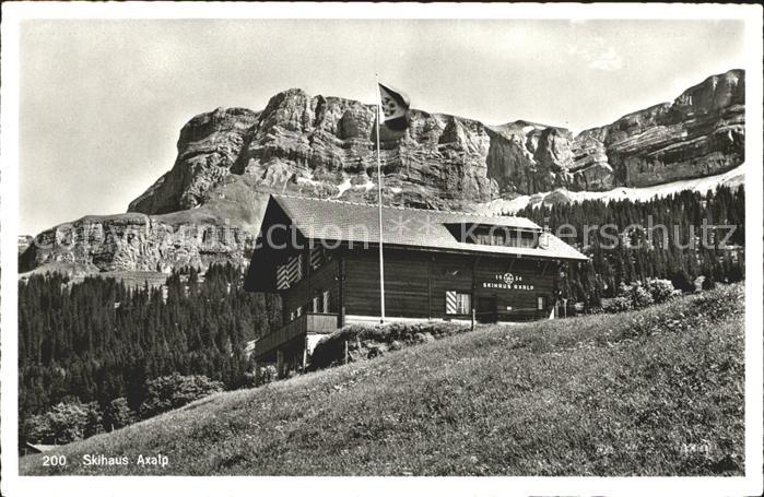 Axalp BE Skihaus Fahne Axalphorn Berner Alpen