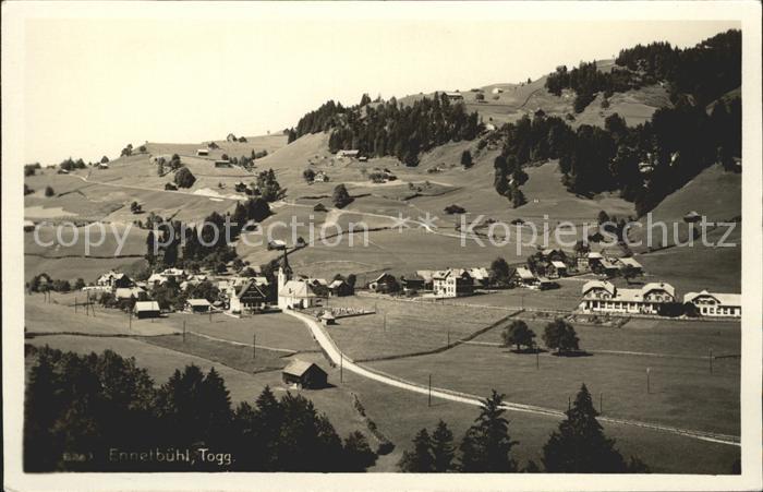 Ennetbuehl Gesamtansicht echter Photo Handdruck