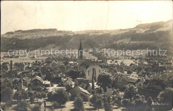 Buetschwil Ortsansicht mit Kirche
