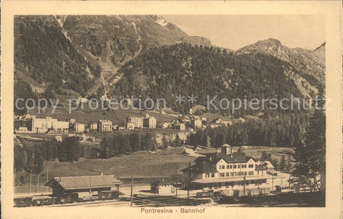 Pontresina Teilansicht mit Bahnhof