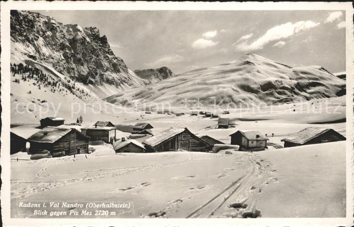Radons Bivio Blick gegen Piz Mez Oberhalbstein Winterpanorama