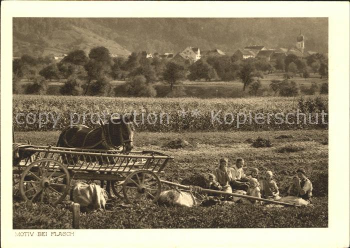 Flaesch Motiv Feldarbeit Pferd Serie Heimatbilder