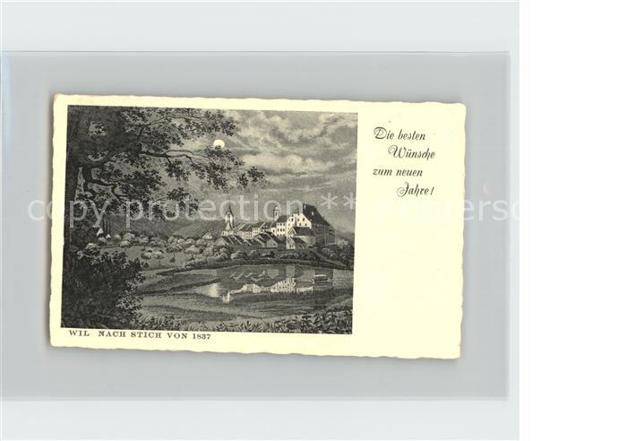 Wil SG nach Stich von 1837 Neujahrskarte