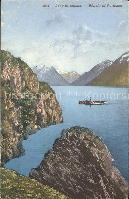 Porlezza Lago di Lugano Panorama Lago di Lugano Alpen Dampfer