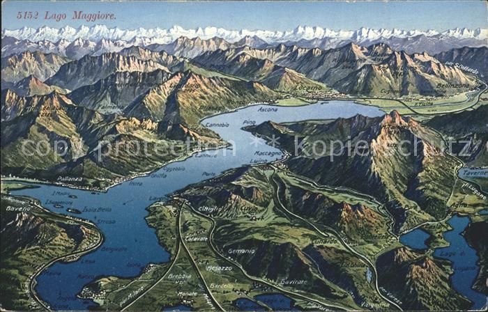 Lago Maggiore und Umgebung Alpenpanorama aus der Vogelperspektive