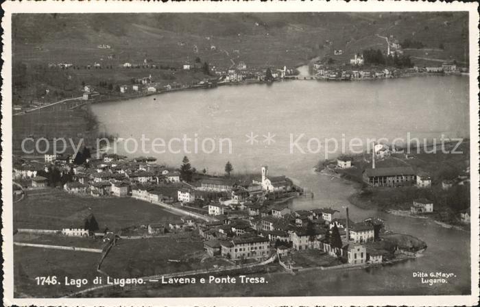 Lavena Ponte Tresa Luganersee Fliegeraufnahme