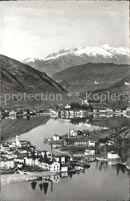 Lavena Ponte Tresa Lago di Lugano Luganersee Alpenpanorama Fliegeraufnahme