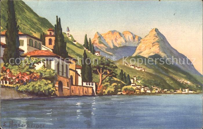 Oria Valsolda Häuser direkt am See Künstlerkarte