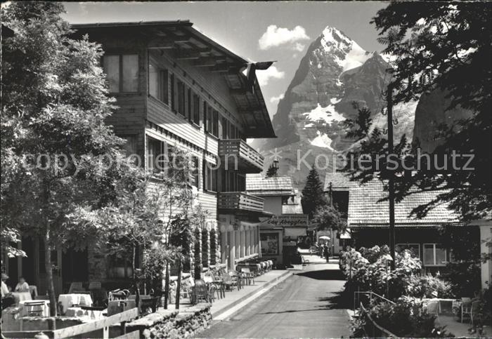 Muerren BE Dorfstrasse mit Hotel Blumental Eiger
