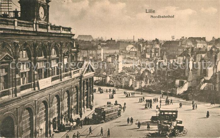 Lille Nord La Gare du Nord Bahnhof Kriegserinnerun