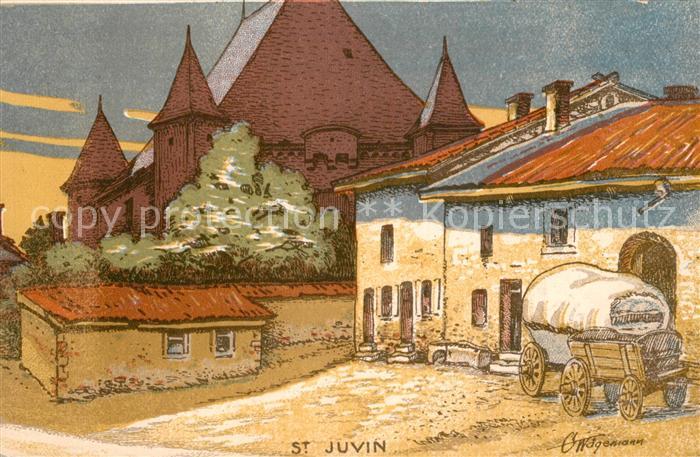 Saint-Juvin Wehrkirche Künstlerkarte