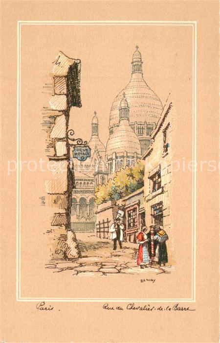 Paris Rue du Chevalier de La Barre Dessin Kuenstlerkarte