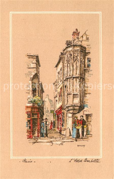 Paris Hotel Barbette Dessin Kuenstlerkarte