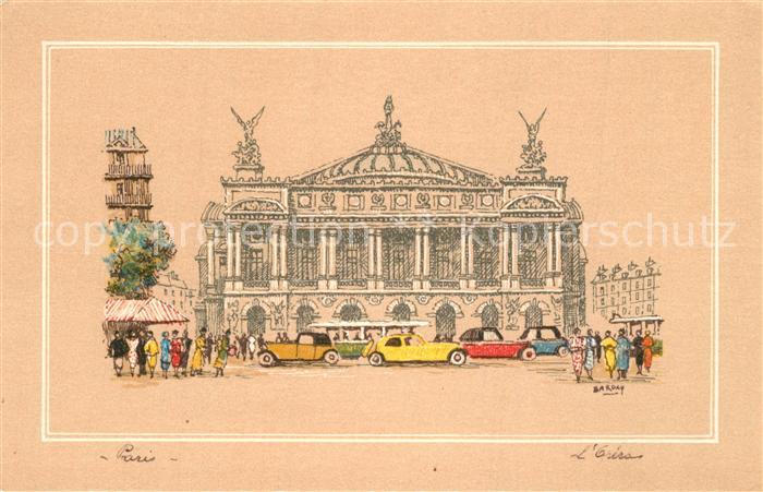 Paris Opera Dessin Künstlerkarte
