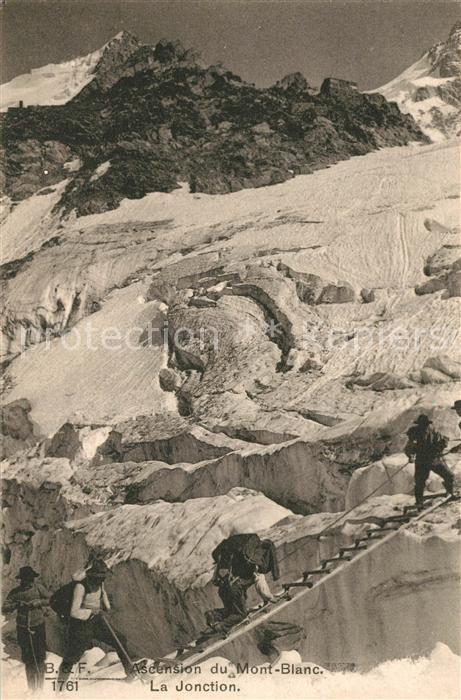 Chamonix Ascension du Mont Blanc La Jonction Bergsteiger Gletscher
