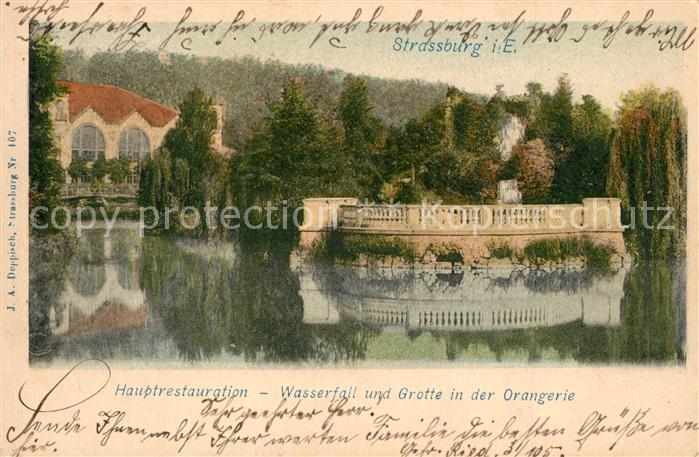 Strassburg Elsass Hauptrestauration Wasserfall Grotte in