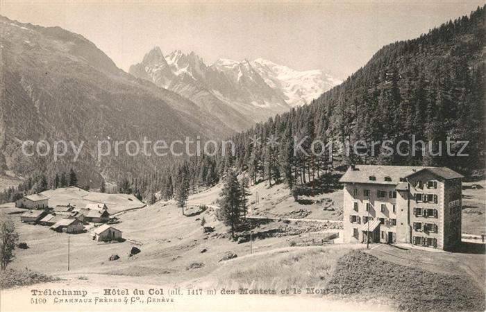 Trelechamp Hotel du Col des Montets et le Mont Blanc Alpes