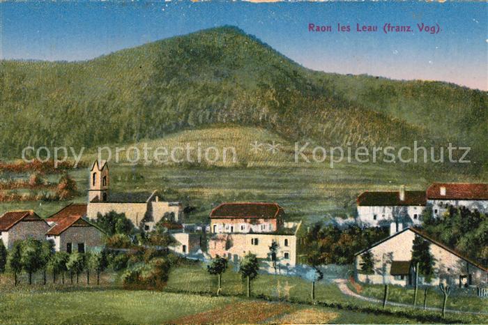 Raon-les-Leau Vue Generale et les Vosges Dessing Kuenstlerkarte