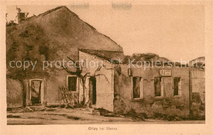 Olizy-sur-Chiers Truemmer Ruinen 1. Weltkrieg