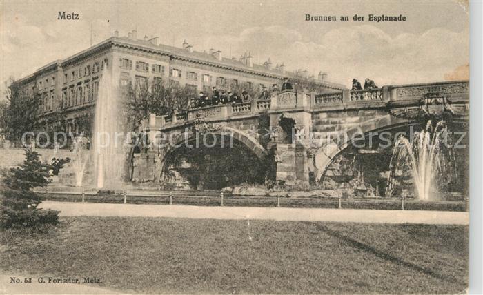 Metz  57 Moselle Fontaine Pont Brunnen an der Esplanade
