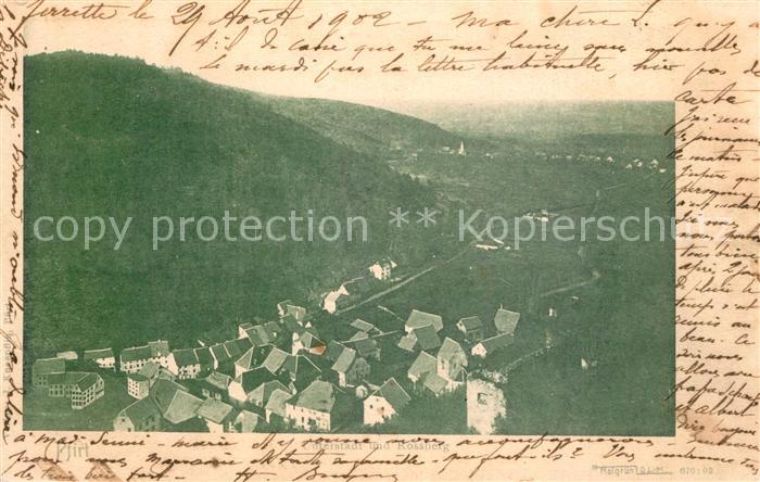 Pfirt Panorama Unterstadt und Rossberg