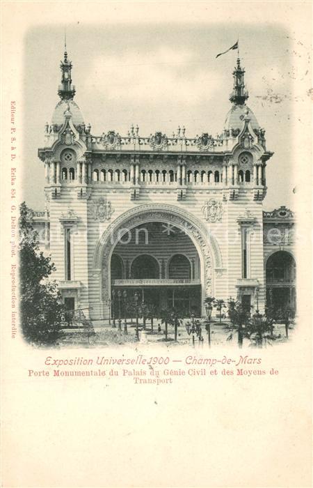 Paris Exposition Universelle Champ de Mars Porte Monumentale Palais du Génie Civ