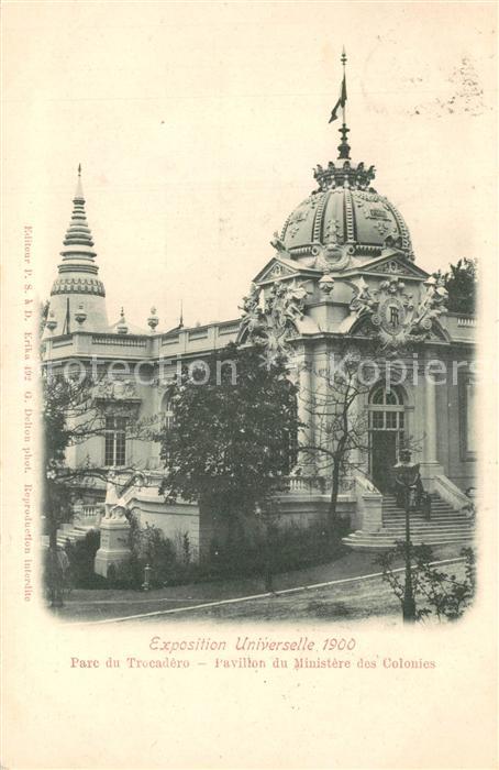 Paris Exposition Universelle Parc du Trocadéro Pavillon du Ministère des Colonie