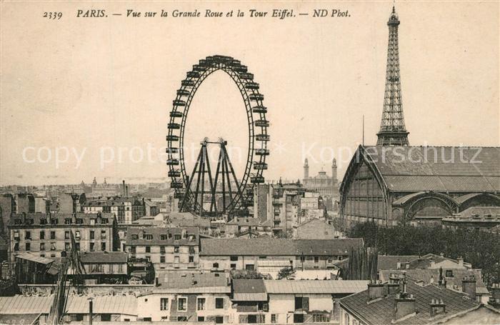 Paris Vue sur la Grande Roue et la Tour Eiffe