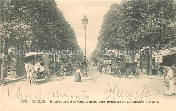 Paris Boulevard des Capucines vue prise de la Chaussée d Antin