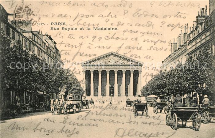 Paris Rue Royale Eglise de La Madeleine