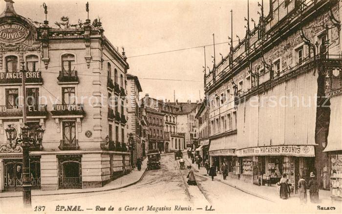 Epinal Vosges Rue de la Gare et Magasin Réunis