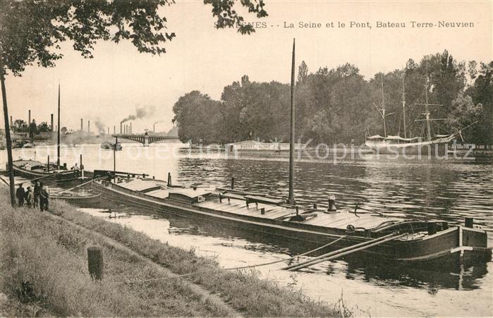 Suresnes La Seine et le Pont Bateau Terre Neuvien