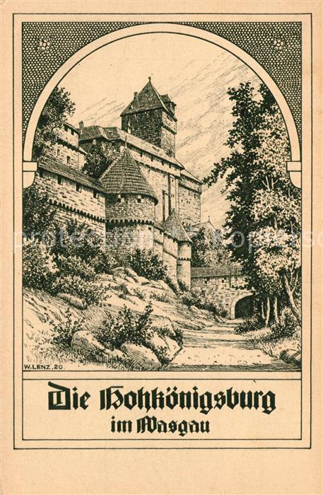Wasgau Region Nr. 181 Hohkoenigsburg Serie Deutsche Burgen nach Zeichnung von M.