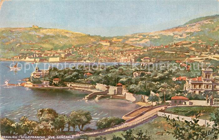 Beaulieu-sur-Mer et Villefranche vue Generale Oilette Serie Villefranche No. 225