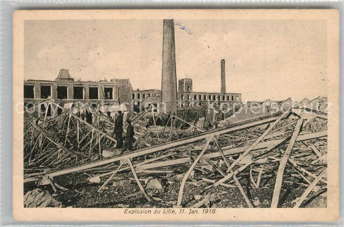 Lille Nord Explosion le 11 Janvier 1916 Truemmer 1. Weltkrieg